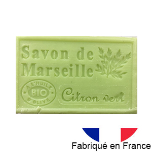 Marseille soap 125 gr. with vegetable oils and organic olive oil.  (Citron vert)