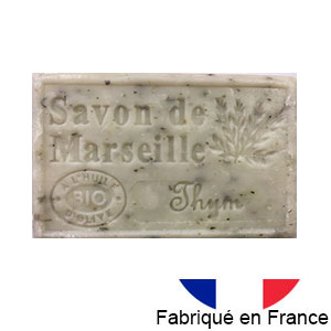 Marseille soap 125 gr. with vegetable oils and organic olive oil.  (Thym)
